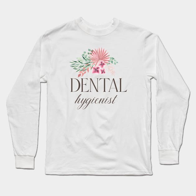 Dental Hygienist - bohemian floral bouquet Design Long Sleeve T-Shirt by best-vibes-only